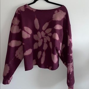 Tie-dye cropped crew neck